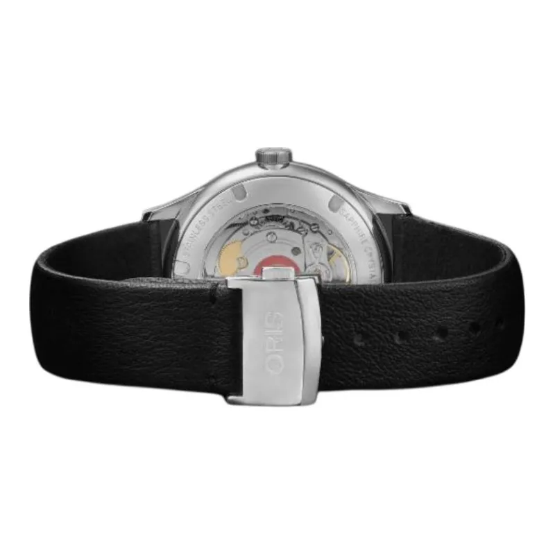 Oris Automatic Mechanical Movement Men's Watches Watch 38mm Black Dial Stainless Steel Case Leather Strap-1