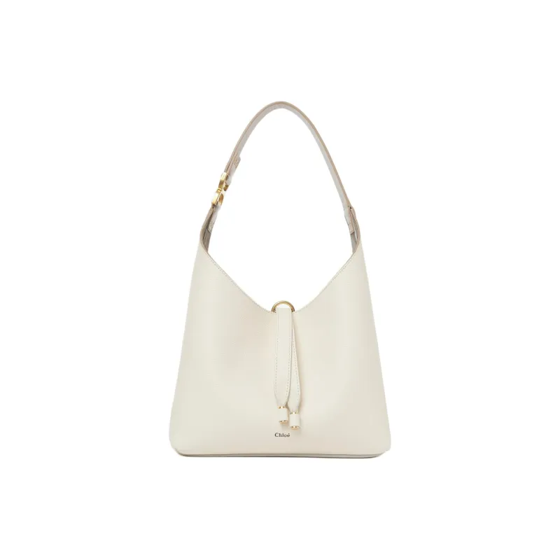 Chloe Marcie Grained Calfskin Handbag Shoulder Bag Small Size Women's Misty Ivory-0