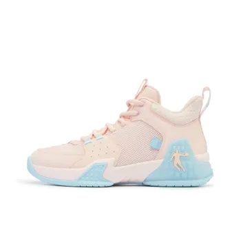 QIAODAN Kill Shot 1.0 Basketball Shoes Men Low Top Cloud Pink Crescent Blue