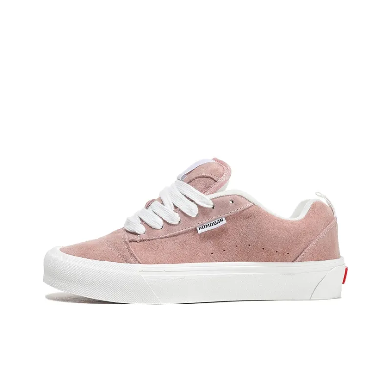 HOMDOON Anti Slip Wear Resistant Low Top Skateboard Shoes Unisex Skin Pink-0