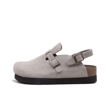 East Garden Works Odor-Resistant Slip-Resistant Antibacterial Closed Toe Slippers Casual Shoes Unisex Light Gray
