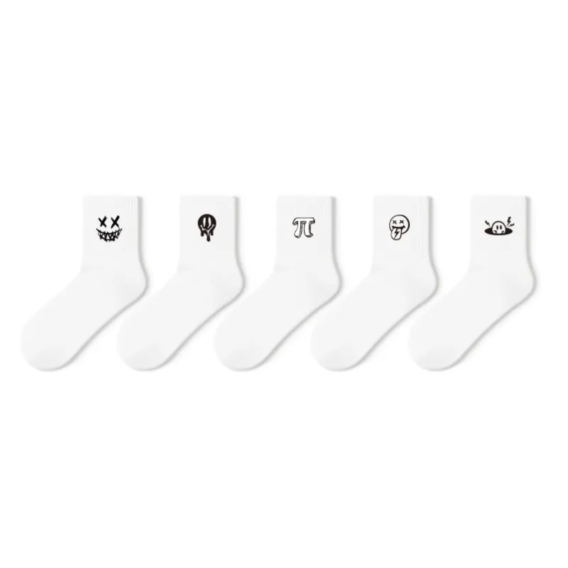 Primeet Mid Calf Socks Spring And Summer Unisex 5 Pack-0