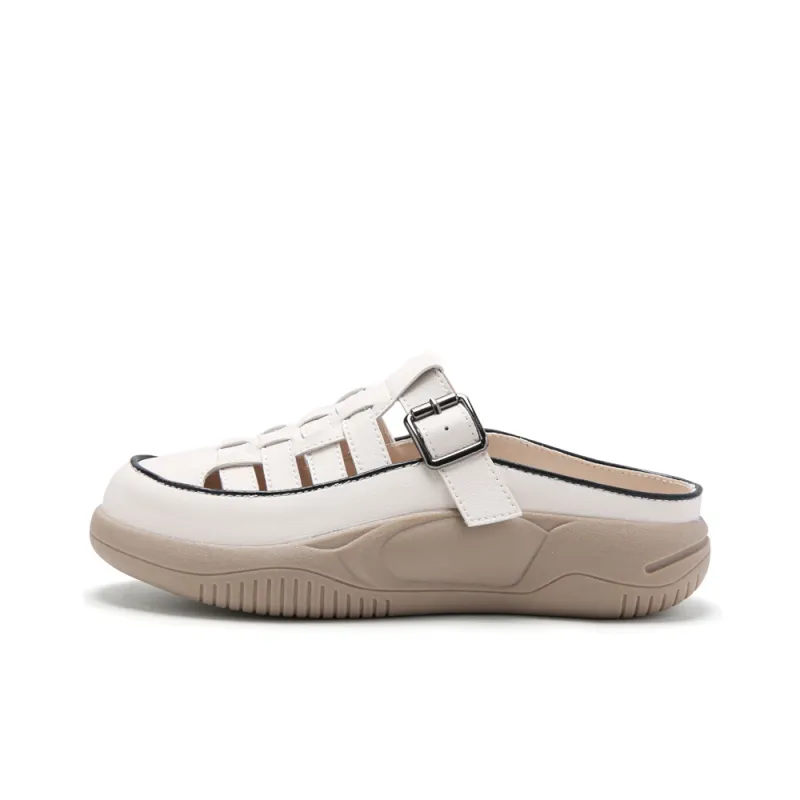 Reivanti Slip Resistant Wrap toe Slippers Women's Beige-0