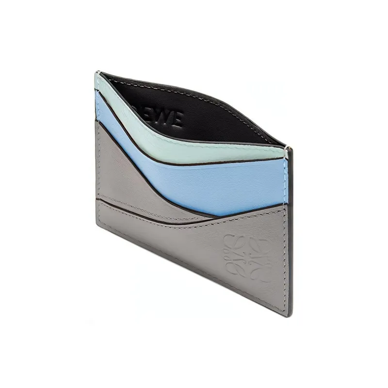 LOEWE Puzzle Cow Leather Card Holder Men's Asphalt Gray/Olympic Blue-2