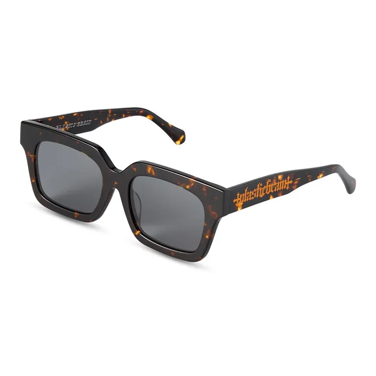PLASTIC BRAIN Plate Frame Square Sunglasses Unisex-13
