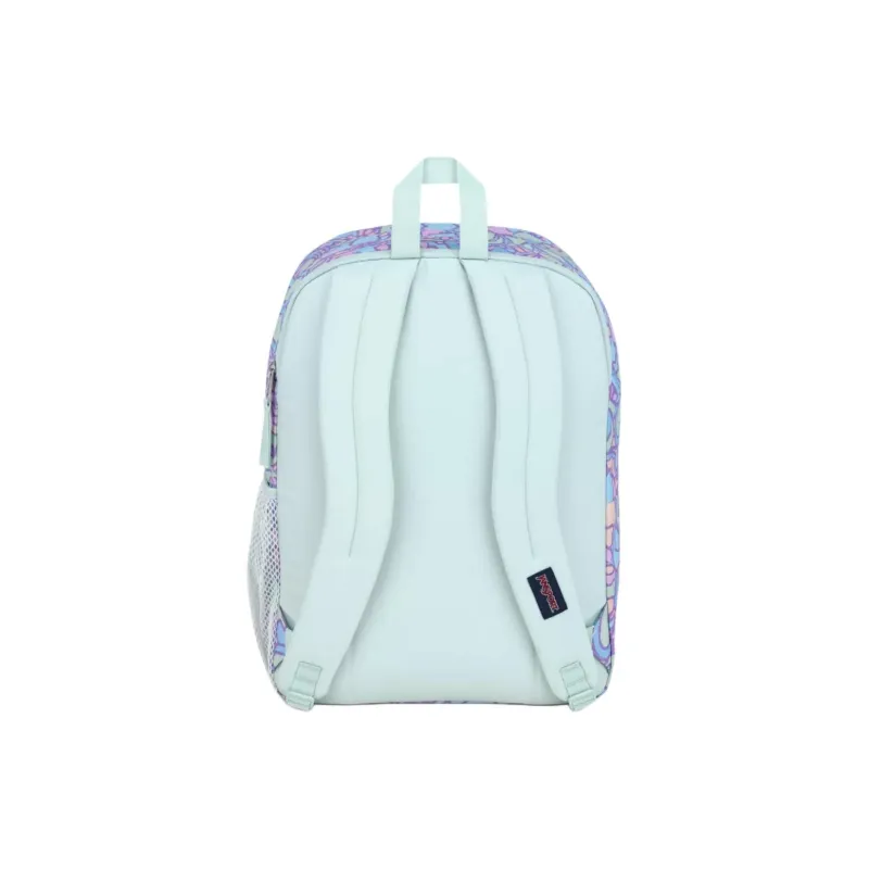 JanSport Polyester Backpack Large Size Unisex Purple With Light Green Accents-4