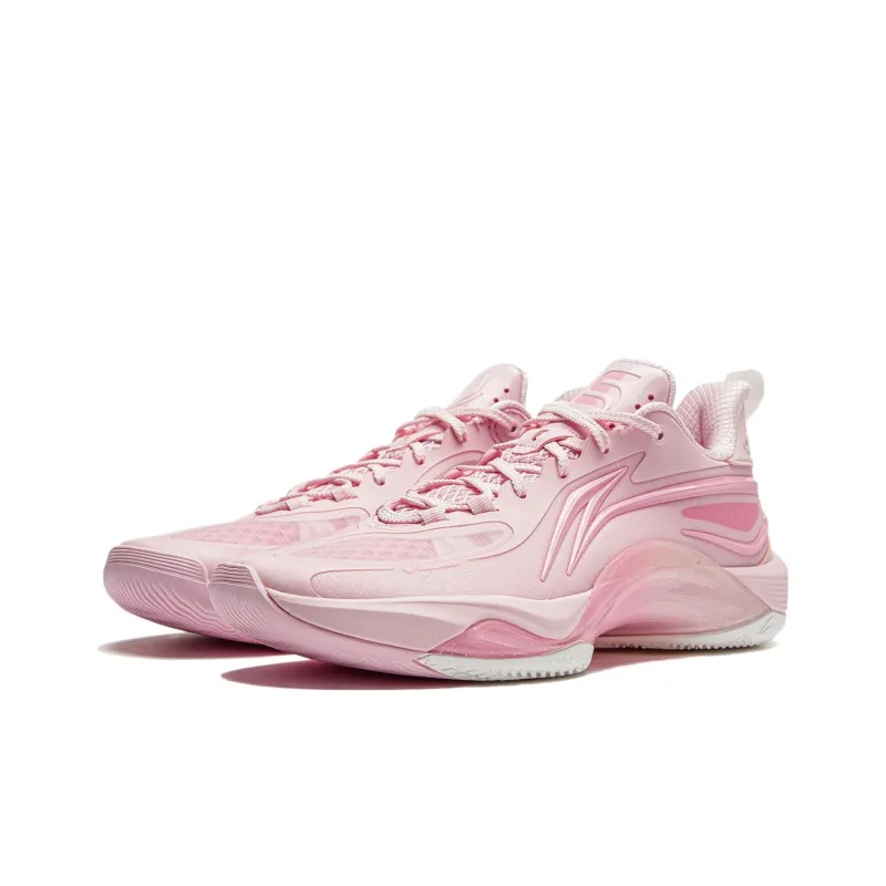 LiNing Shining Durable Breathable Low Top Basketball Shoes Men's Pink-2