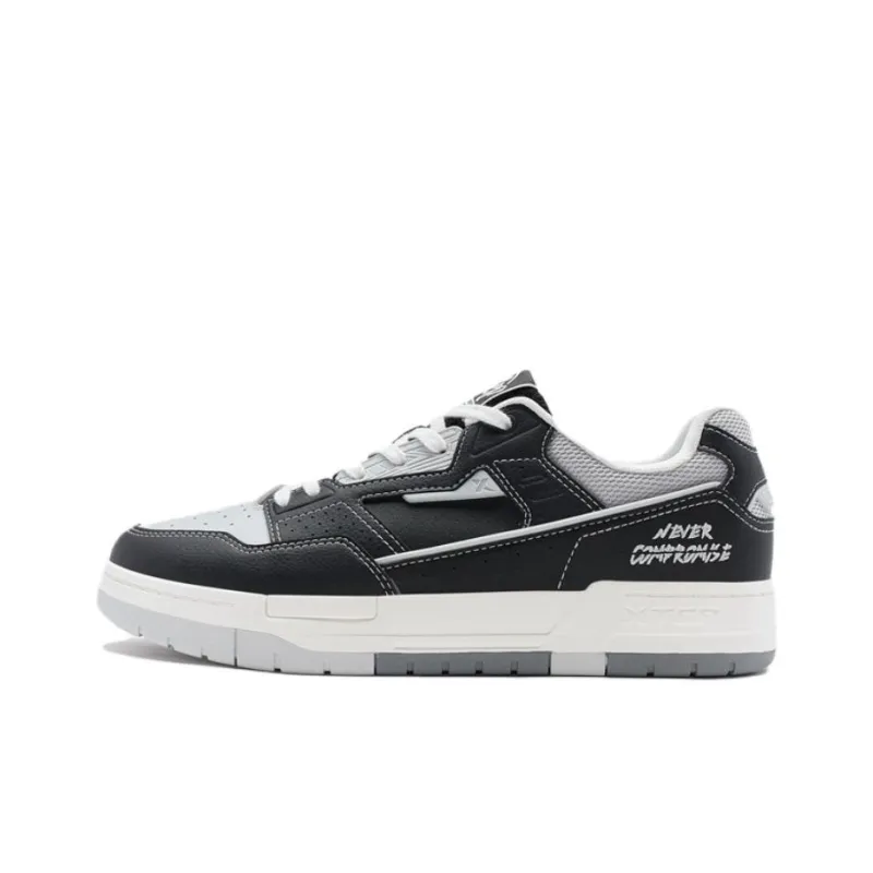 XTEP New Dawn Lightweight Low Top Skateboard Shoes Men's Black Gray-0