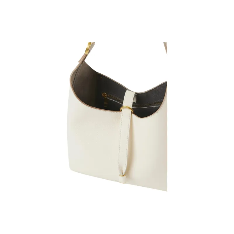 Chloe Marcie Grained Calfskin Handbag Shoulder Bag Small Size Women's Misty Ivory-3