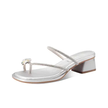 Mulinsen Rhinestone Abrasion Resistant Slip Resistant Flip Flops Women's