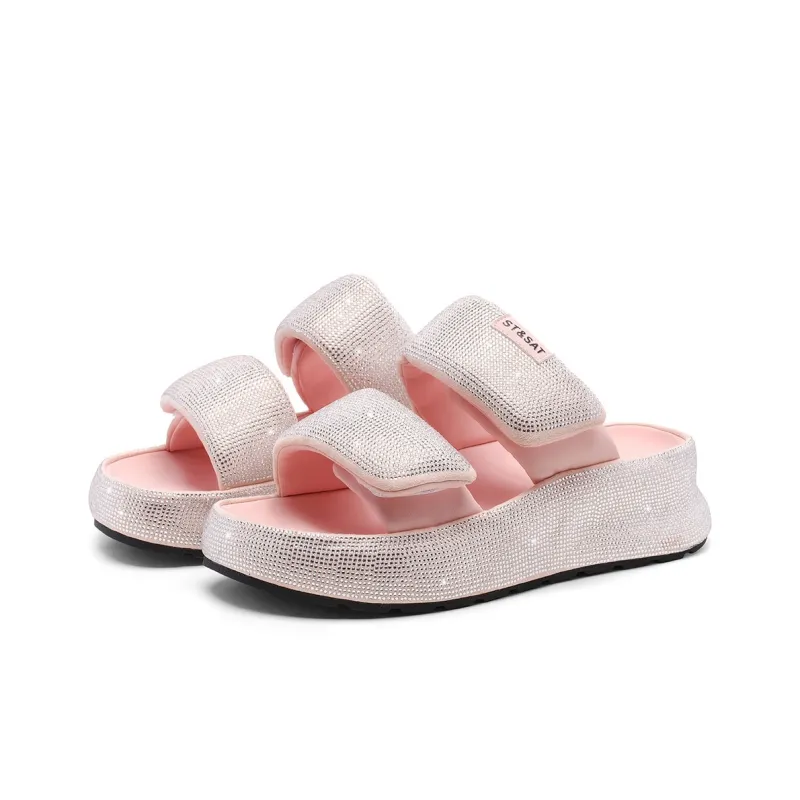 ST&SAT Slide Slippers Women's Black/Pink/Gray/Purple-7