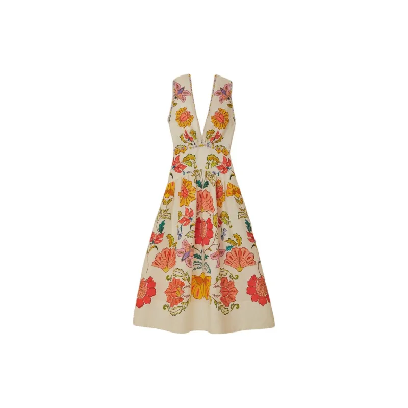 Farm Rio Floral Insects Midi Dress-1