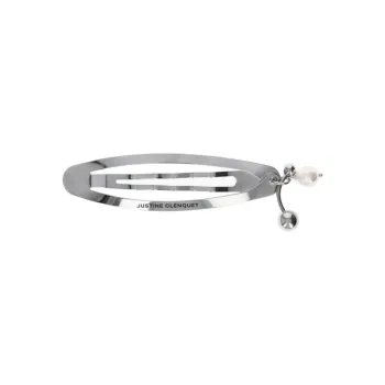 JUSTINE CLENQUET JEWELLERY Brass Palladium Crystal Pearl Hair Clips Unisex Silver