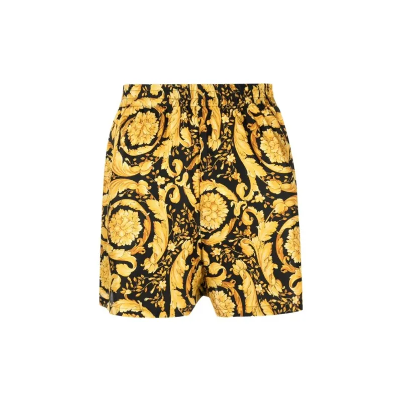 VERSACE Barocco print Silk Shorts-1