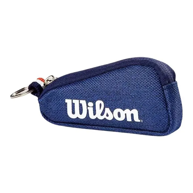 Wilson Polyester Key Pouch Mini Unisex Blue & Brown-1