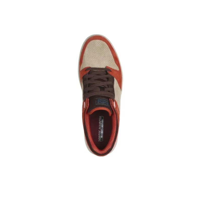 Skechers MARK NASON Anti-Slip Wear-Resistant Low-Top Skateboard Shoes Men's Beige Orange-3