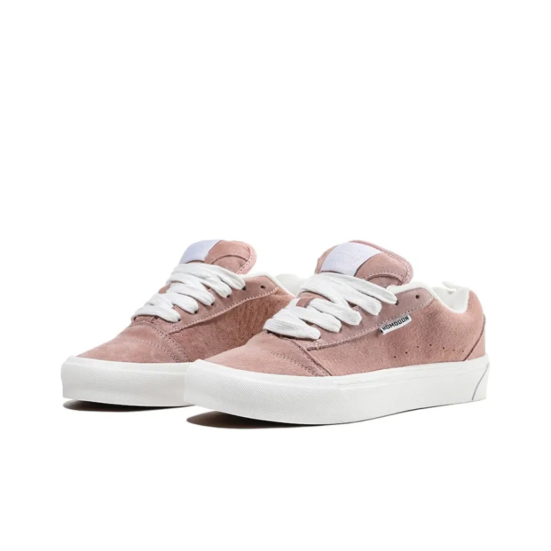 HOMDOON Anti Slip Wear Resistant Low Top Skateboard Shoes Unisex Skin Pink-2