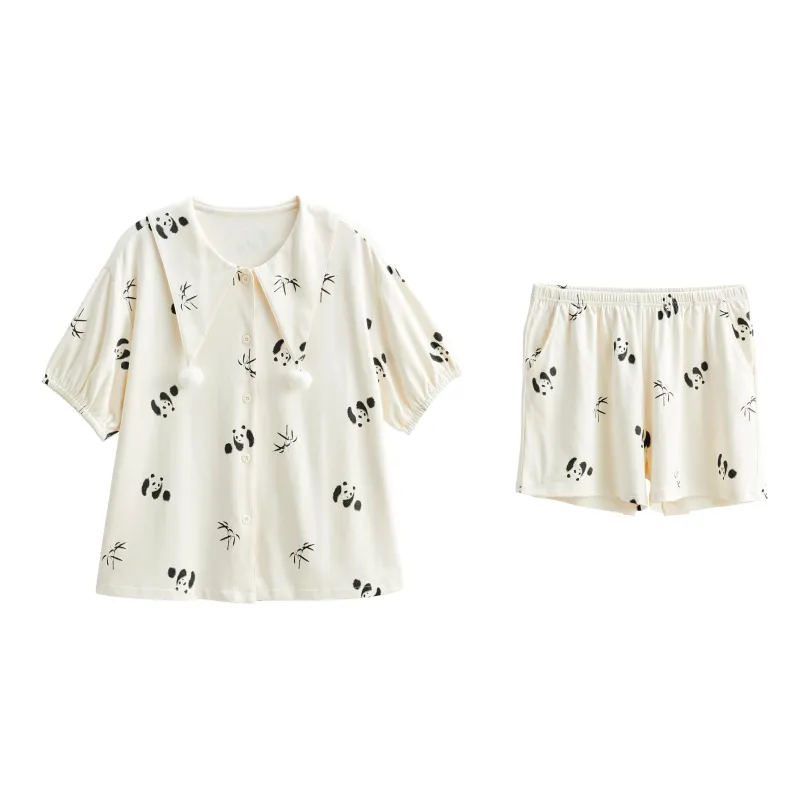 Song Qianya Pajama Set Women's Ecru-0