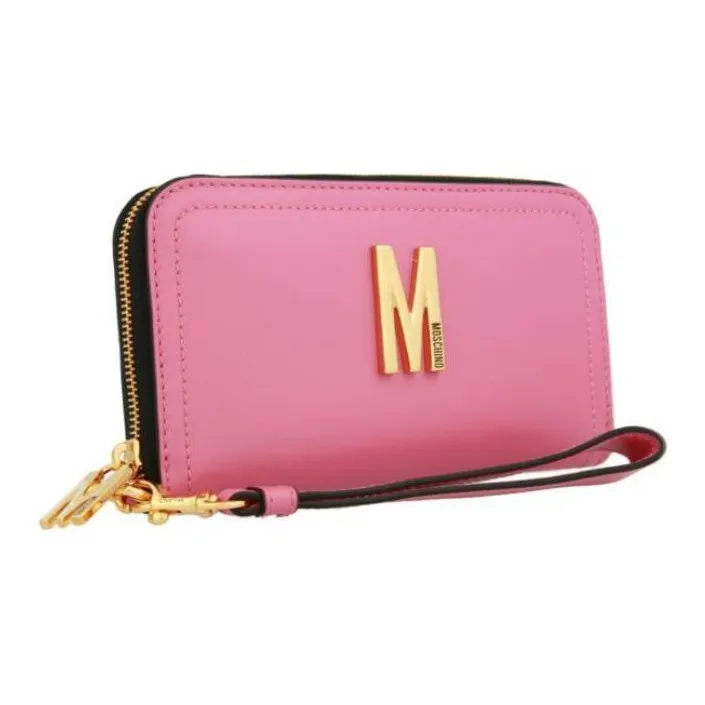 MOSCHINO Leather Wallet Women's Light Pink-1