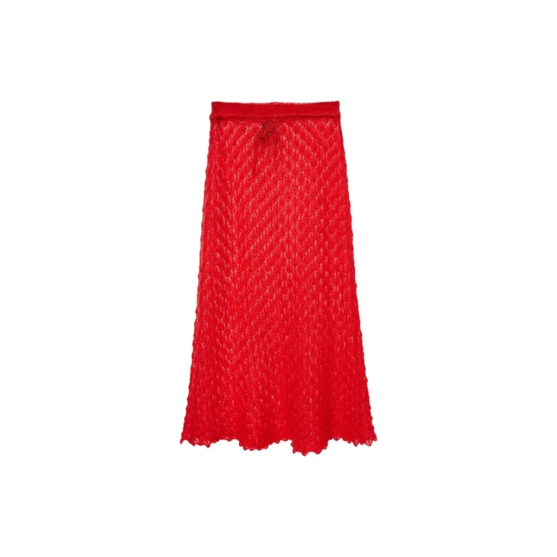 IMMI SS24 Casual Long Skirt Women's Red-1