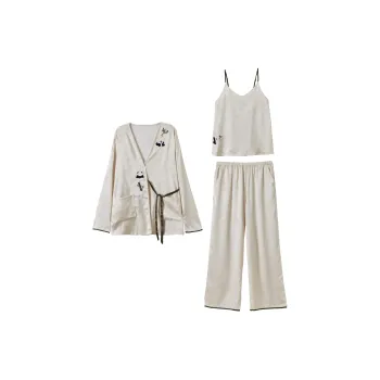 Jovini Pajama Set Women's Apricot White