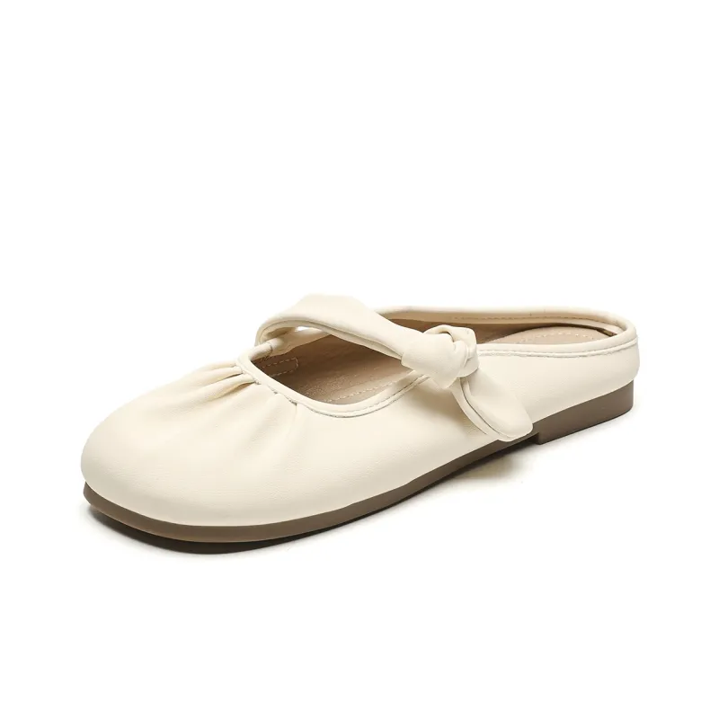 JOSINY Rubber Sole Quiet Wrap toe Slippers Women's Ecru-1