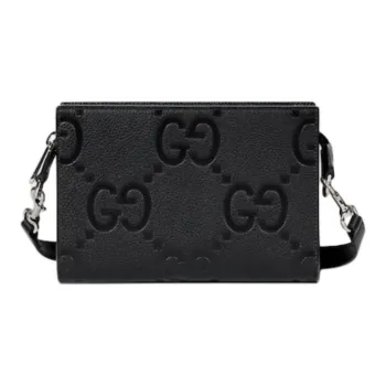 GUCCI Leather Handbag Shoulder Bag Mini Men's Black