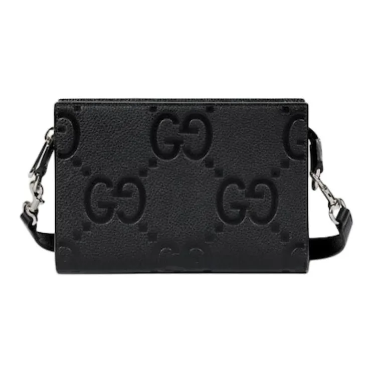 GUCCI Leather Handbag Shoulder Bag Mini Men's Black-0