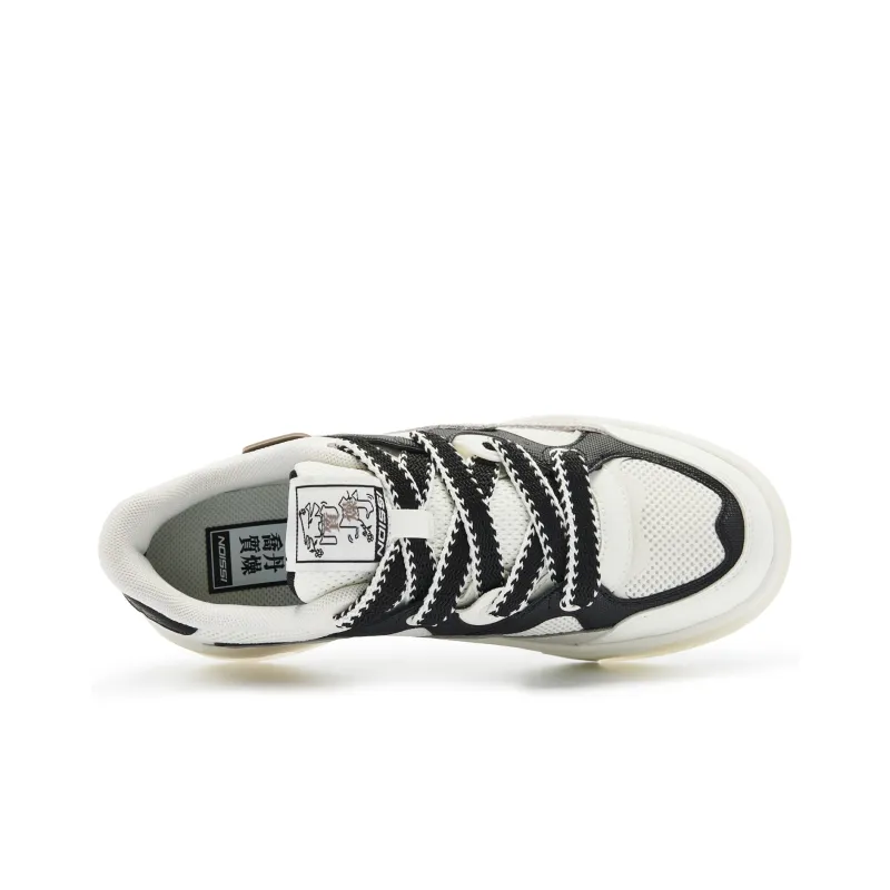 QIAODAN Jelly Cushioning Coverage, Lightweight, Breathable, Slip Resistant Low Top Skateboard Shoes Women's Ivory Black-3