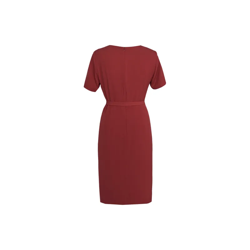 ROEYSHOUSE Short Sleeved Dresses Women's Brick Red-1