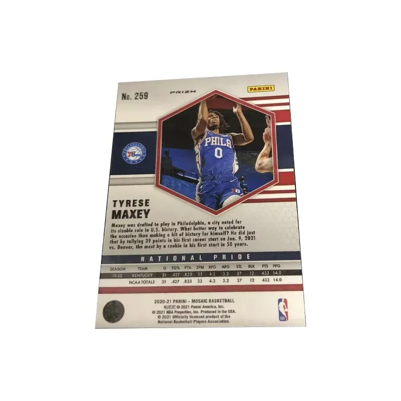 PANINI Tyrese Maxey 20 21 76 Persons USA Team Pink Fold Player Card Product Access Sports Cards 1 Pc-1