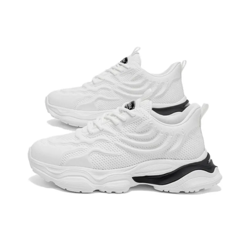 FAIRWHALE Low Top Chunky Sneakers Men's Raw White/Pure Black-11