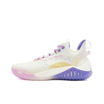 QIAODAN Blast 2.0 BOOM Cushioning Anti Slip And Wear Resistant Low Top Basketball Shoes Men's Ivory Nitrogen Purple