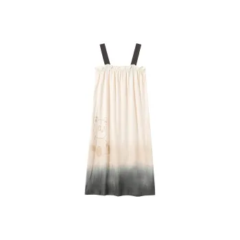 Close-fitting Areas Nightgown Women's Apricot