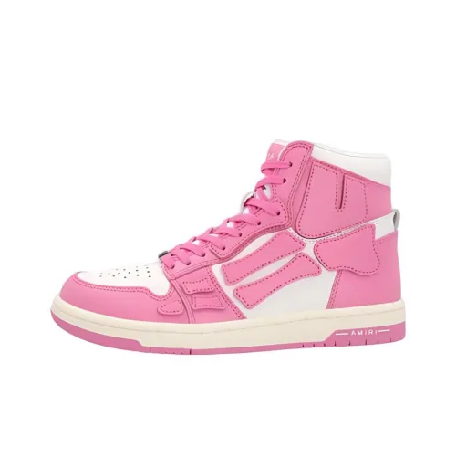 AMIRI Skel-Top Hi Skateboard Shoes Women's High-Top Pink/White