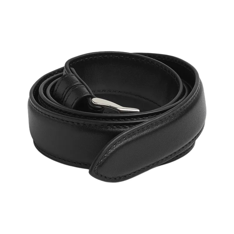 Bottega Veneta Solid Color Claw Buckle Closure Pin Buckle Cow Leather Leather Belts Women's Black Width  2.5cm-1