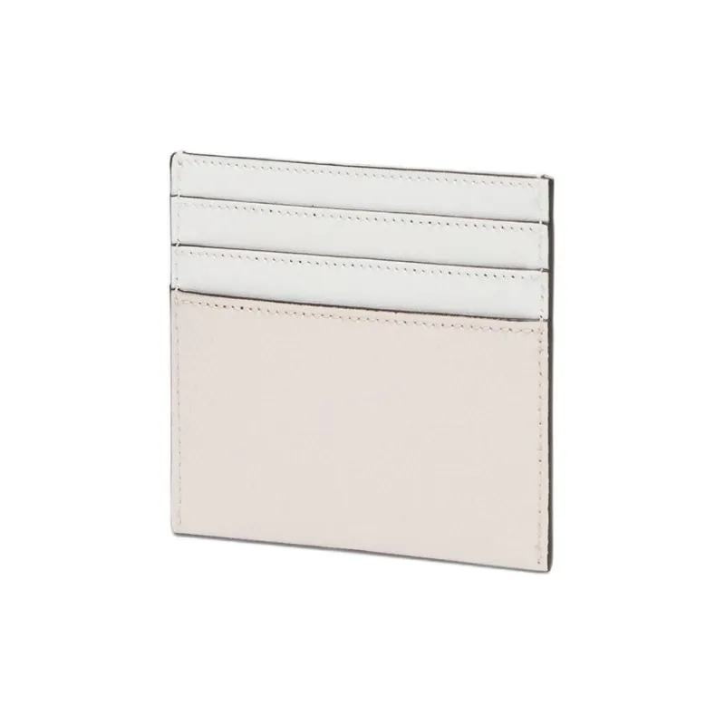 FENDI FF Diamonds Series Calfskin Card Holder Women's White & Light Pink-1