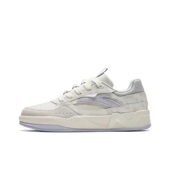 Anta Anti Slip Wear Resistant Low Top Skateboard Shoes Women's White Purple Blue