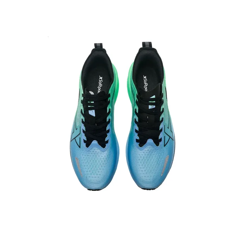 XTEP Five point Speed 2.0 Cushioning Anti Slip And Wear Resistant Low Top Running Shoes Men's Blue Green-3
