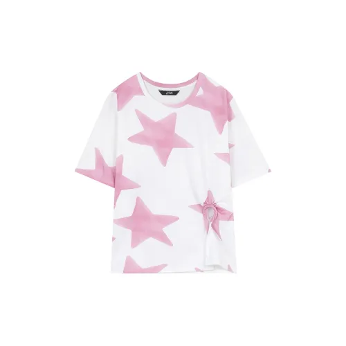 ELF SACK T-Shirts Women's Stars Pink/White