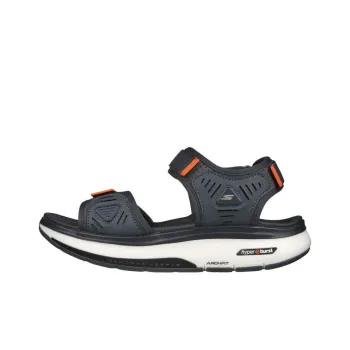 Skechers Go Walk Workout Walker Slide Slippers With Strap Medium Heel Men's Blue