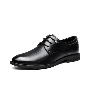AOKANG Dress Shoes Men Low Top Black, Dark Brown