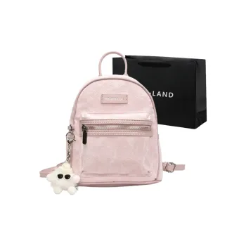 PINK·LAND PU Backpack Women's Black/Silver/Pink/White