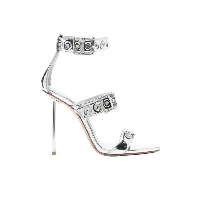 Le Silla Strap Sandals 11.5cm Women's Silver-1