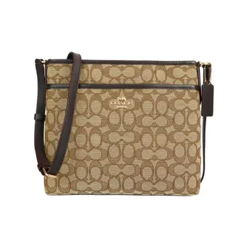 COACH File Canvas Crossbody Bag Shoulder Bag Women's Brown