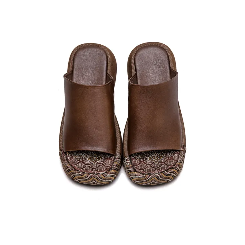 Jay Slide Slippers Women's Coffee/Khaki/Black-3