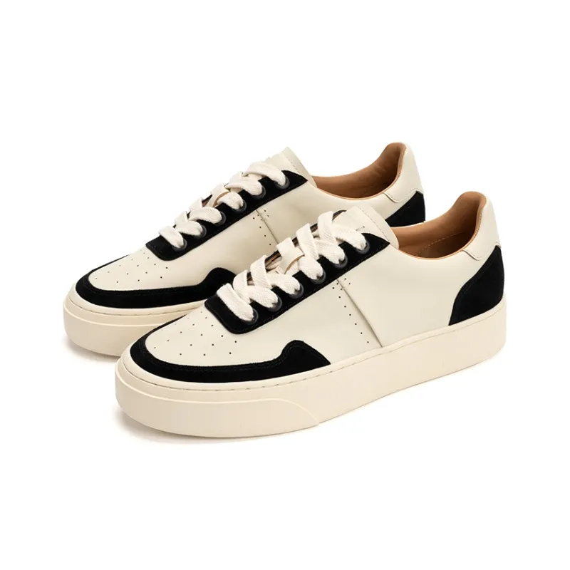 FOOT INDUSTRY Foot Industry Height Increasing Low Top Skateboard Shoes Unisex Black White-2