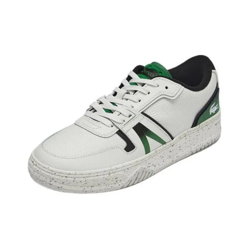 LACOSTE L001 Low-Top Skateboard Shoes Men's White Green-1