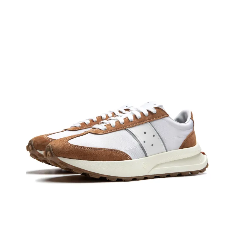 LiNing Cushioning Slip Resistant Low Top Casual Running Shoes Unisex White Brown-2