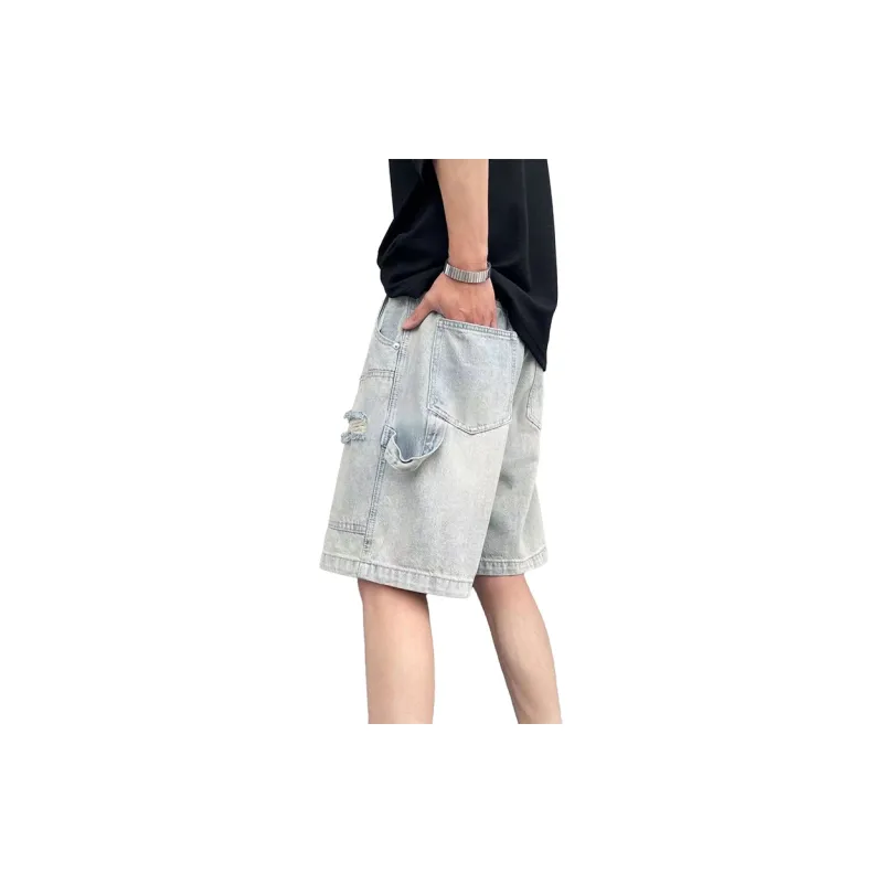 JOSEPH ABBOUD Denim Shorts Unisex Gray Blue-1